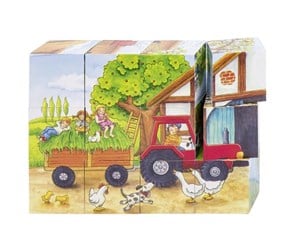 Puslespill - Goki Wooden Block Puzzle Seasons on the Farm 12 pcs. Blokk - 57839