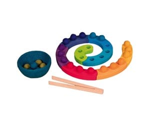 Brettspill & Puslespill - Goki Wooden Color Sorting Game Spiral 29 pcs. - 58354