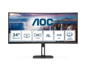 Skjerm - 34" AOC Value-line CU34V5C/BK/23 - LED monitor - curved - 34" - HDR - CU34V5C/BK/23