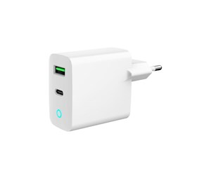 Mobil - Adaptere og ladere - Gembird Universal USB charger with LED QC 3.0 & PD 20W 2-port - White - TA-UC-PDQC20L-W-01