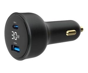 Mobil - Adaptere og ladere - Gembird car power adapter - LCD display - USB 24 pin USB-C - 30 Watt - TA-UC-AC2PD30LCD-CAR-01