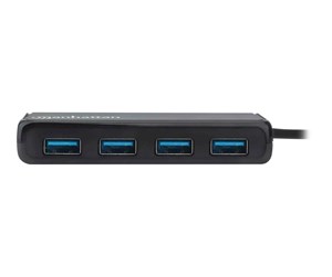 USB-hub - IC INTRACOM Manhattan USB-C Dock/Hub USB-hub - 4 porter - Svart - 164924