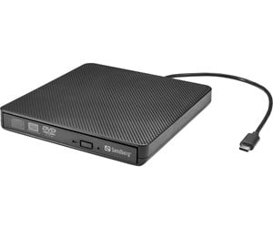 Optisk driver (DVD/BR/Floppy) - Sandberg USB-C/A External DVD Drive - CD-RW (Brenner) - USB-C - Svart - 136-62