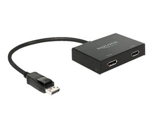 Videosplitter - DeLOCK Displayport 1.2 Splitter 1 x Displayport in > 2 x Displayport out 4K - 87665