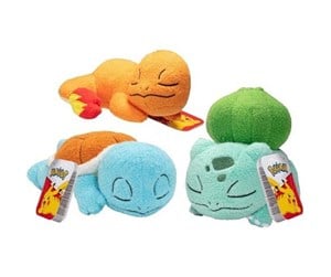 Pokemon - Pokemon Sleeping Squirtle Charmander & Bulbasaur Plush 3-Pack - 0191726711513