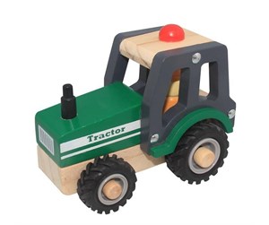 Treleker - Magni Wooden Tractor with Rubber Wheels - 3895