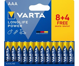 Batteri - VARTA Longlife Power AAA - 12-Pack (8+4) - 4903121772