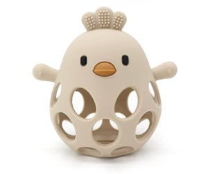 Babyleker - Magni Teether ball with duckling in LFGB silicone - Beige - 5630