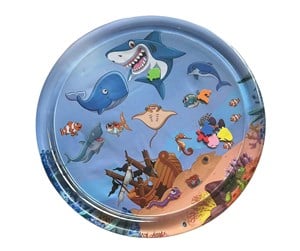 Babyleker - Magni Baby water play mat with sea creatures - round blue - 5716