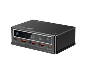 Strømkabel (ekstern) - BlitzWolf Desktop Charger BW-i9 110W PD 3xUSB-A 2xUSB-C (black) - BW-i9