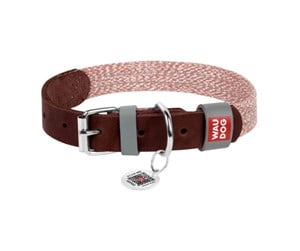 Hund - Waudog Dog collar in natural leather with QR code size S width 15 mm (brown) - 58906