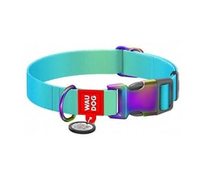 Hund - Waudog gradient nylon dog collar with QR code blue  size M - 46512