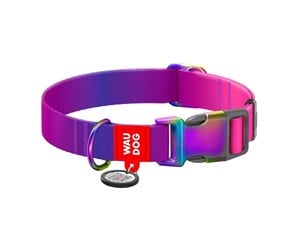 Hund - Waudog gradient nylon dog collar with QR code purple  size M - 46519