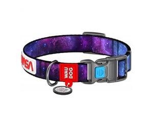 Hund - Waudog "NASA21" nylon dog collar with QR code size M width 20 mm - 4502-0148