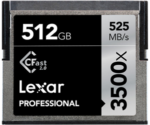 Minnekort - Lexar Professional 3500x CFast 2.0 - 525MB/s - 512GB - LC512CRBNA3500