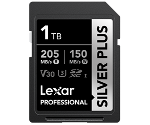 Minnekort - Lexar Professional SILVER PLUS SDXC - 205MB/s - 1TB - LSDSIPL001T-BNNNG