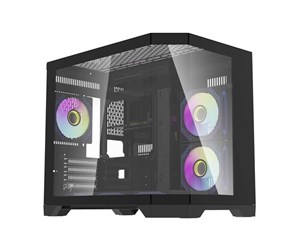 Kabinett - Darkflash FT418 computer case + 6 aRGB fans (black) - Kabinett - Minitower - Svart - FT418 Black