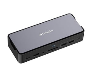 Dokkingstasjon - Verbatim Pro - docking station - USB-C - 2 x HDMI DP - 1GbE - SSD 256 GB - 32174