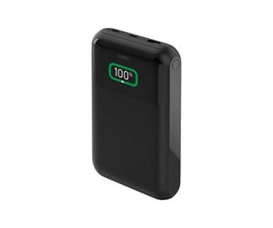 Nødlader - Belkin BoostCharge Pro power bank - 24 pin USB-C USB - 65 Watt Nødlader - Svart - 20000 mAh - BPB020BTBK