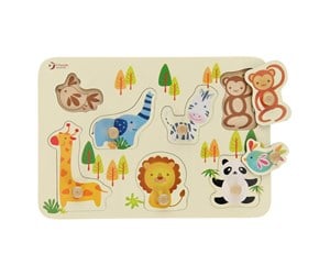 Babyleker - Classic World Wooden Knob Puzzle Wild Animals 7 pcs. - 3617