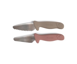 Babyutstyr - Filibabba Beginner's cutting knives - 2-pack - Warm Grey + R - FI-03338