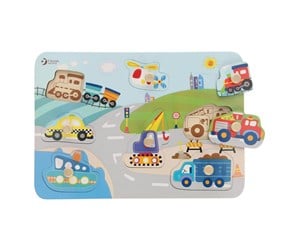 Babyleker - Classic World Wooden Knob Puzzle Traffic 8 pcs. - 3611