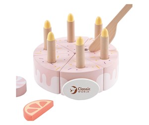 Treleker - Classic World Wooden Birthday Cake with Candles 16pcs. - 50565