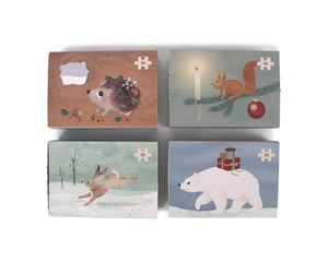 Babyutstyr - Filibabba Set of 4 puzzles - Wonderful Winter - FI-03311