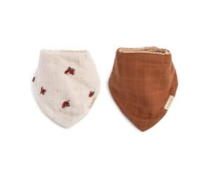 Babyutstyr - Filibabba Bandana bib 2 pack GOTS - Lucky + Amber Brown - FI-03364