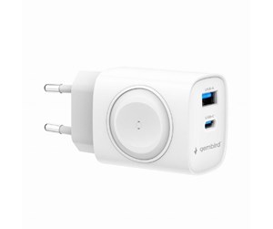 Mobil - Adaptere og ladere - Gembird 2-in-1 20W Apple Watch + phone fast charger - White - TA-UC-PDQCW20-01-W