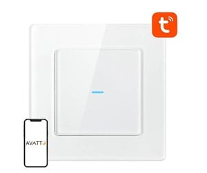 Smarthus - Avatto Smart Light Switch WiFi N-TS10-W1 1 Way TUYA (white) - N-TS10-W1