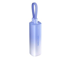 Nødlader - Vention Powerbank 5000mAh FHWL0 20W + USB-C to lightning cable (blue) Nødlader - Lilla - 5000 mAh - FHWL0