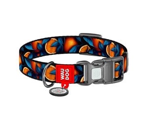 Hund - Waudog "Oranges" nylon dog collar with QR code size M - 281-4054