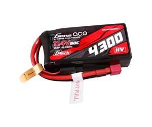 Fjernstyrt - Gens ace &Tattu G-Tech 4300mAh 3S1P 11.4V 60C Lipo Battery with T-plug - GEA433S60DGT