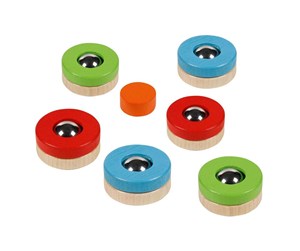 Leketøy - Goki Wooden Puckfire Curling Throwing Game 7 pieces. - 56788