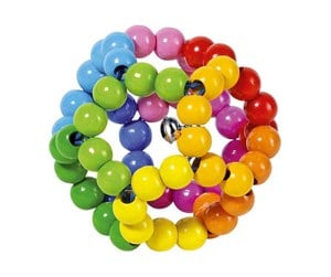 Babyleker - Goki Wooden Gripping Ring Ball Rainbow - 65326