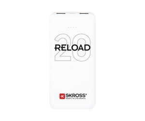 Nødlader - SKross RELOAD 20 Powerbank - 20.000 mAh Nødlader - Hvit - 20000 mAh - 1400140