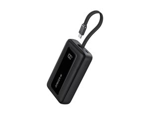 Nødlader - Anker Power Bank (20K 30W Built-In USB-C Cable) - Black Nødlader - Svart - 20000 mAh - A1689011