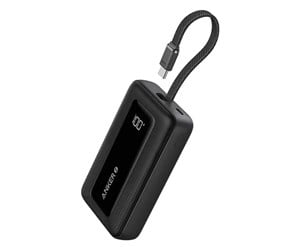 Nødlader - Anker Power Bank (10K 30W Built-In USB-C Cable) - Black Nødlader - Svart - 10000 mAh - A1688011