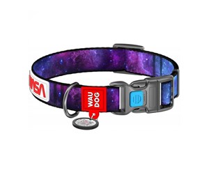 Hund - Waudog "NASA21" nylon dog collar with QR code size L - 4503-0148