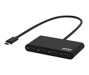 USB-hub - PORT Designs USB-C HUB 3 USB-C PORTS & 1 USB-C POWER DELIVERY USB-hub - USB 3.1 - 4 porter - Svart - 900147