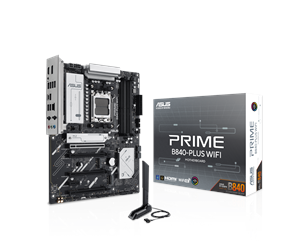 Hovedkort - ASUS PRIME B840-PLUS WIFI Hovedkort - AMD B840 - AMD AM5 socket - DDR5 RAM - ATX - 90MB1IZ0-M0EAY0