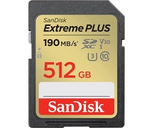 Minnekort - SanDisk Extreme Plus SD - 190MB/s - 512GB - SDSDXWV-512G-GNCIN