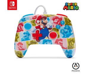 Spill - Tilbehør - PowerA Enhanced Wired Controller for Nintendo Switch - Mario Hero Reel - Controller - Nintendo Switch - NSGP0282-01