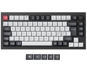 Tastatur - Keychron Q1 HE 75% Knob Wireless Tri-Mode Gateron 2.0 Nebula Magnetic Carbon Black - ND - Gamingtastatur - Nordisk - Svart - Q1H-M1-BO