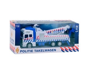 Leketøysbil - Johntoy 1-1-2 Pull-Back Police Tow Truck - 26126