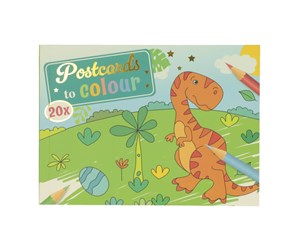 Kreative leker - Wins Holland - Postcards Coloring Dinosaur - B19486-a