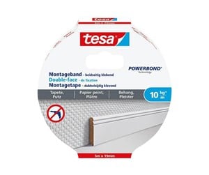 Tape & Lim - tesa Powerbond double-sided tape - 19 mm x 5 m - white - 77743-00000-00