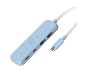 USB-hub - j5create JCH342EC - hub - eco-friendly USB-C - 4 ports USB-hub - 4 porter - Blå - JCH342EC-N