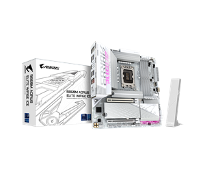 Hovedkort - GIGABYTE B860M AORUS ELITE WIFI6E ICE Hovedkort - Intel B860 - Intel LGA1851 socket - DDR5 RAM - Micro-ATX - B860M A ELT WF6E ICE